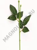 Стебель для розы флорист с бутоном и листьями 57см
