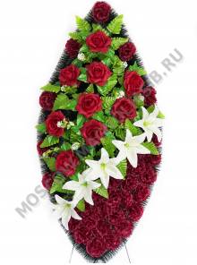 Венок розы с лилиями выс.120/135см шир.55см