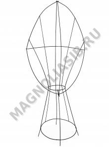 Каркас мет. Венок на подставке "Луция"  (пров.3,5-3мм) выс.125/115см. шир. 60см.
