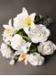 Букет ассорти роза с лилией 13гр 51см (бел роз крас фиол крем)