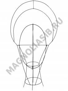 Каркас мет. Корзина овал с двойной ручкой (пров.3-3,5мм) выс.105/110см ш.55см