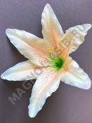 Лилия натуральная хлопок 1сл 17см без тычинки (бел крас) (тычинка см. 2200. 2203)