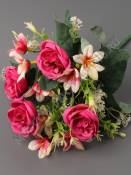 Букет камелий 7гр. 30см (бел гол оран роз мал)