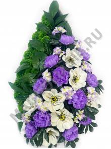 Венок с пионом и анемоной выс.105/120см ш.60см