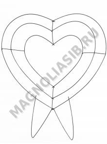 Каркас мет. Сердце объемное выс.77/97см шир.80см