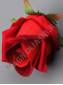 Роза полураскрытая бархат 5сл 10см (крас, тем-крас тонированная)