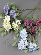 Ветка соцветий гиацинта  40см мягкая резина (бел гол фиол св-сирен)