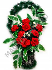 Корзина "Ирена" с бархатными розами выс. 105/110см шир. 55см