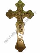 Крест в руку пластмассовый с окраской золотом  